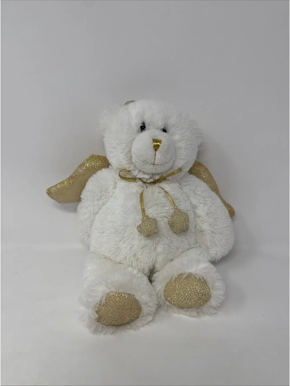White And Gold Angel Bear Plush Stuffed Animal